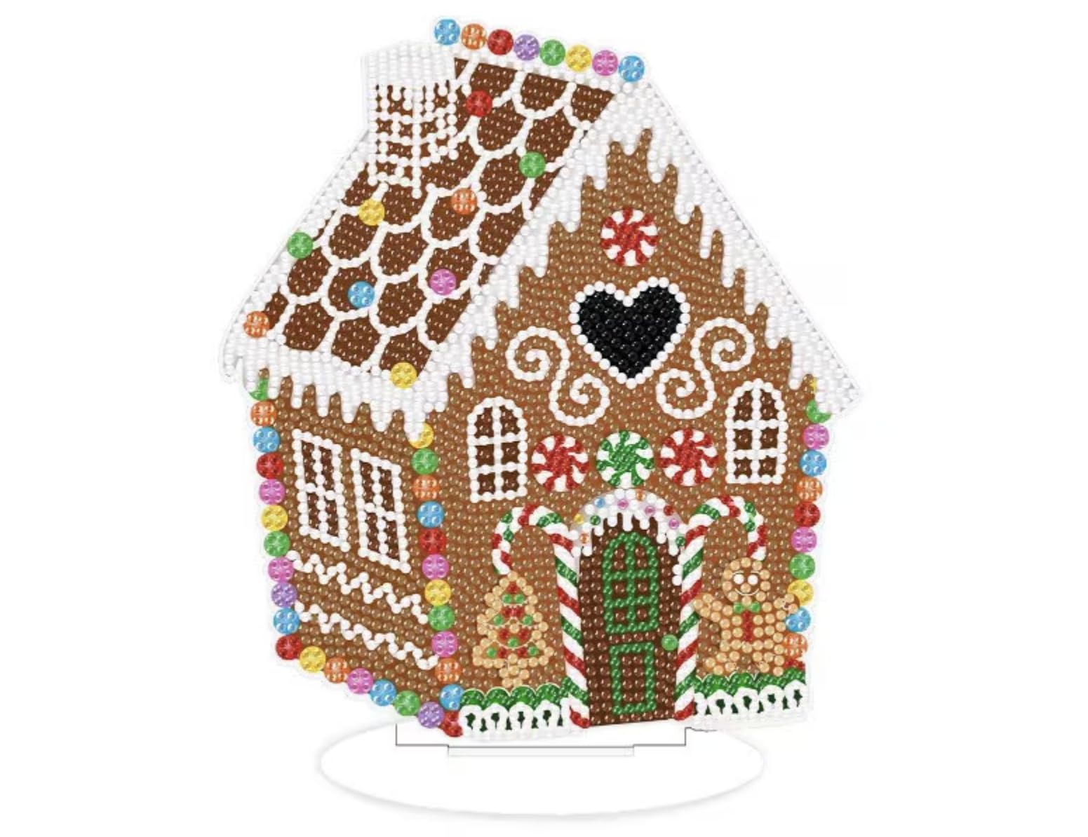 Syntego Gingerbread House Diamond Art Kit I 5D Christmas House Decoration DIY Kit with Crystal Rhinestone I Acrylic Painting Set for Tabletop Ornament I for Adults & Beginners I Easy to Use
