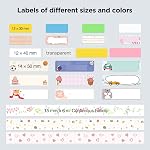 SUPVAN E10 & E11 & E16 Label Maker Tape, Black on Transparent 15mm x 6m Genuine Continuous Laminated Thermal Label Tape Refill, Waterproof Oilproof Child-Safe Durable Auto Detect Labels