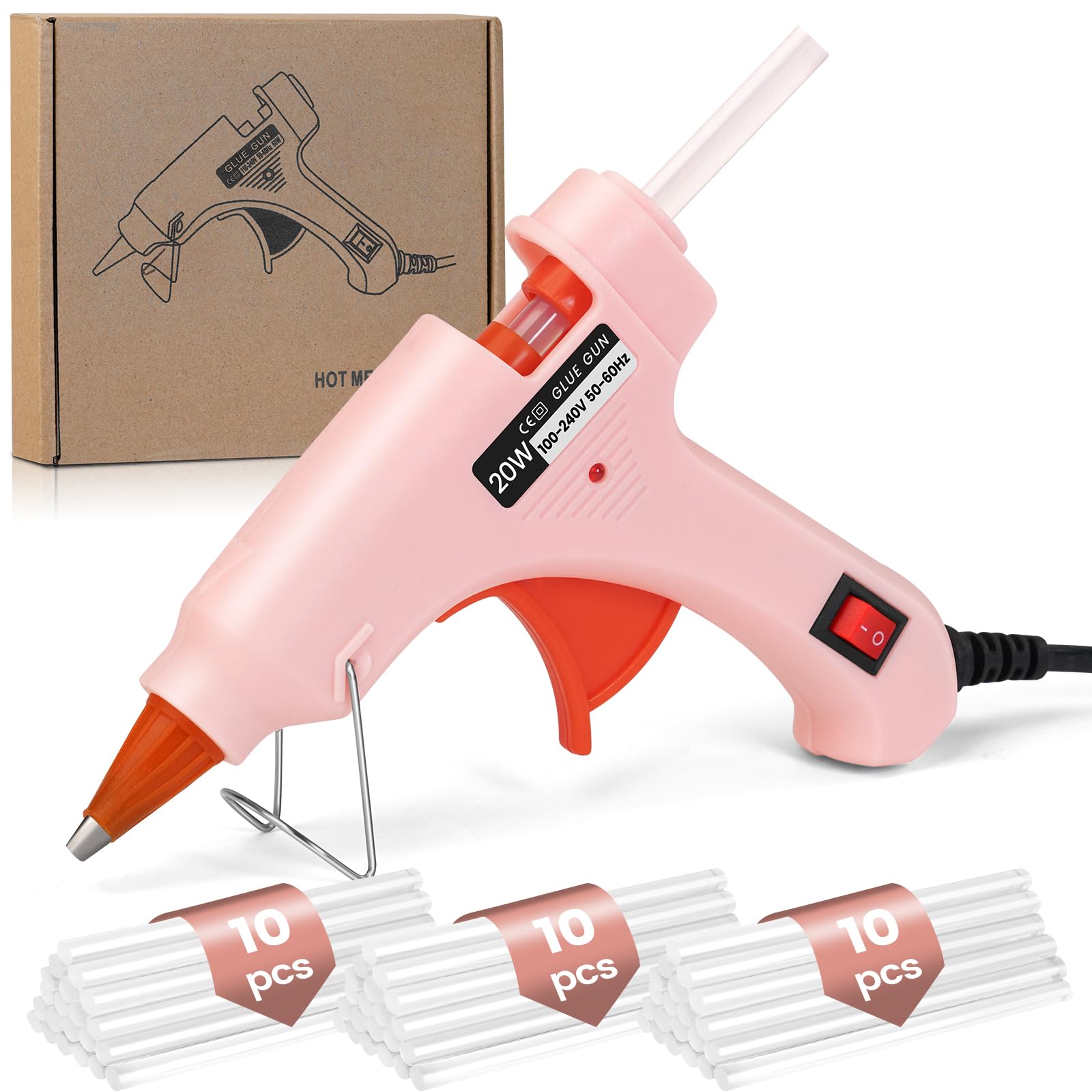 Amazon | グルーガン 20W 90秒 急速加熱 スティック 30本付 軽量速乾