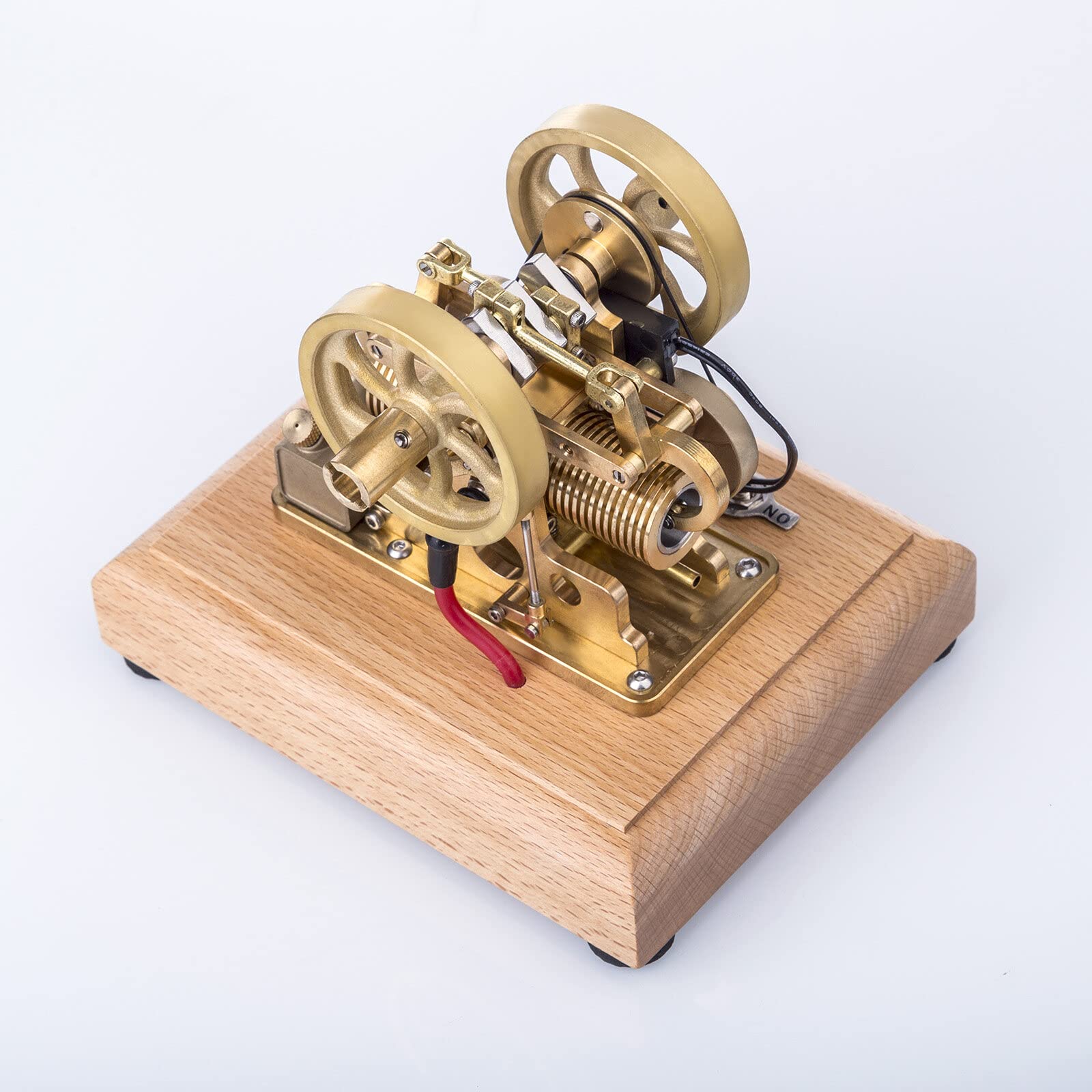 Joytopiaminds Retrol Dampfmaschinen-Modellbausatz, 1,9-cm³-Atkinson-Zyklus-Viertakt-Gasmotor mit Differential-Gegenkolben und Holzsockel, Physik-Lernspielzeug für Erwachsene