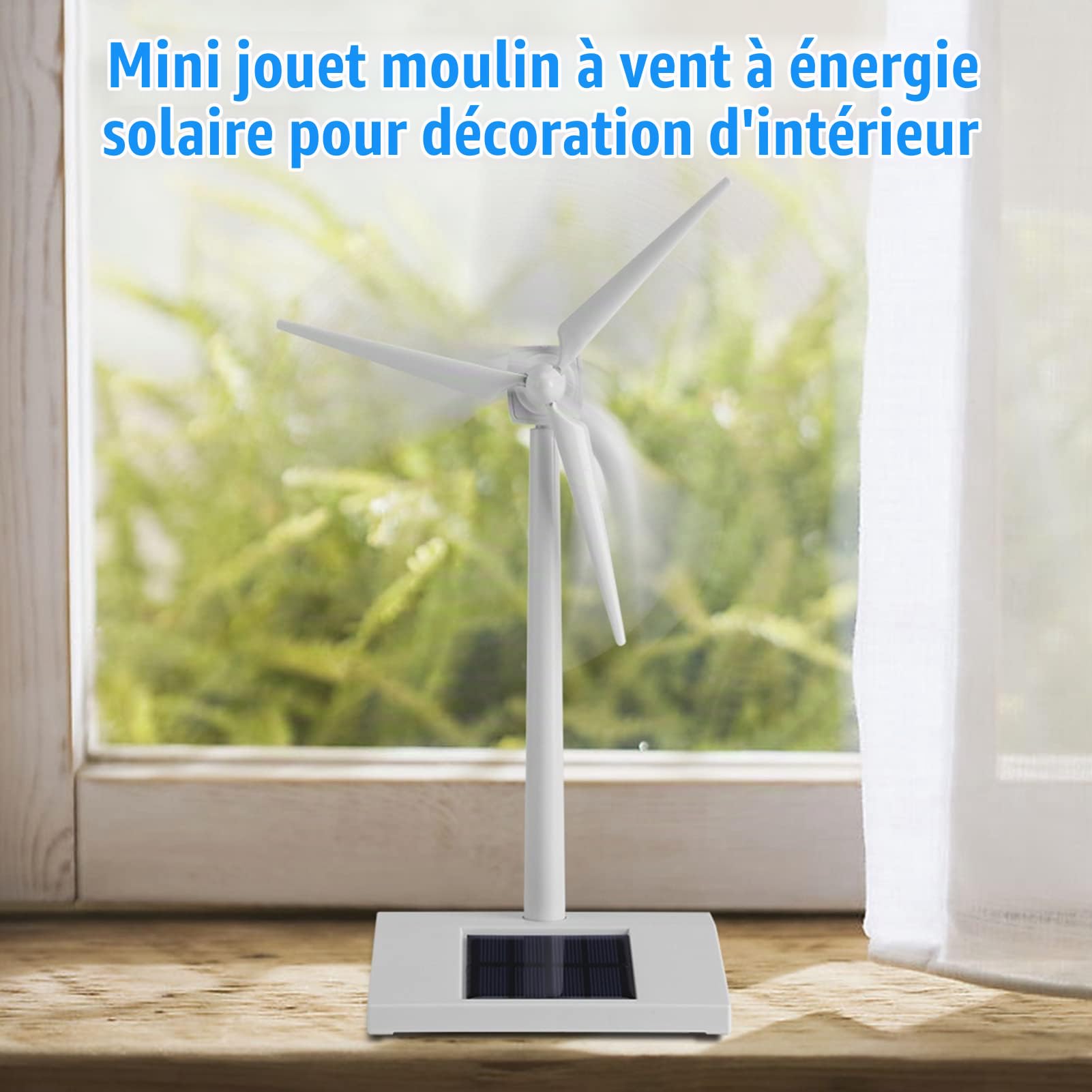 Moulin à Vent, Mini Moulin à Vent à énergie Solaire Jouet modèle de Turbine, Outil d'enseignement des Sciences des moulins à Vent solaires de Bureau