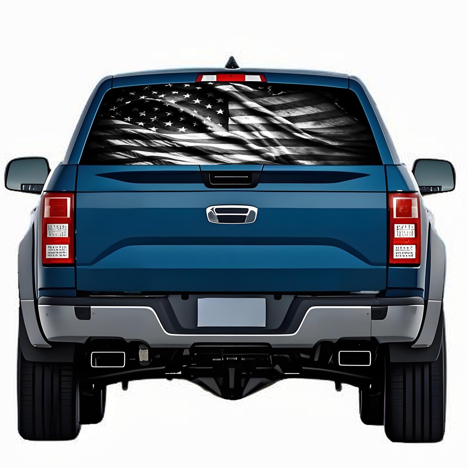 Rear Window Decals for Trucks - 65x22 in Back Window American Flag Decals Fit Most Pickup Trucks SUV, Vinyl Back Window Decal Truck Rear Window Graphics for Personalized Decoration- American Flag -18