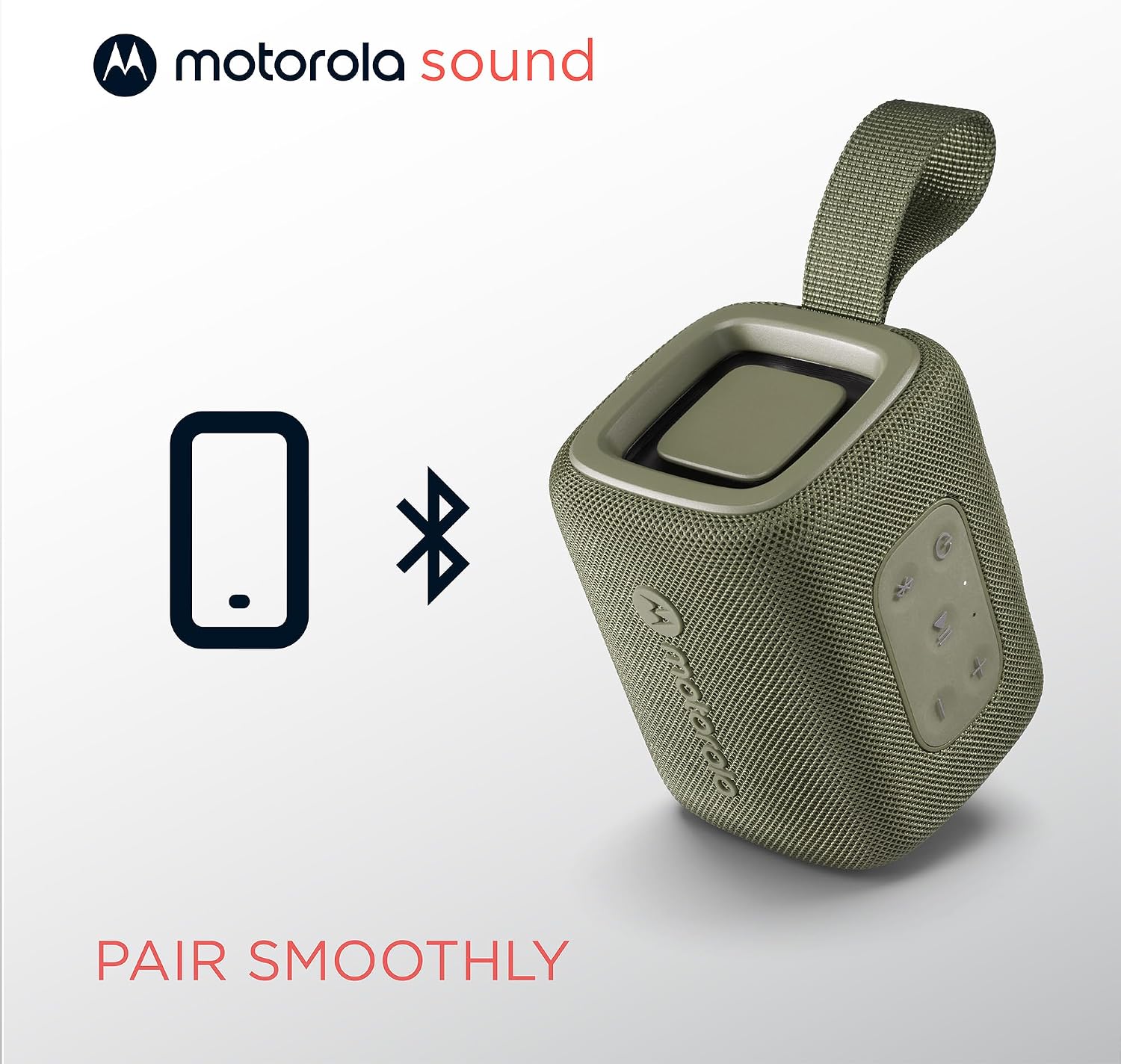 Motorola ROKR 300 Wireless Portable Bluetooth Speaker with Dual Built-in Passive Radiators, IP67 Water and Dust Resistant, Clear Vocals, Compatible with iPhone, Green