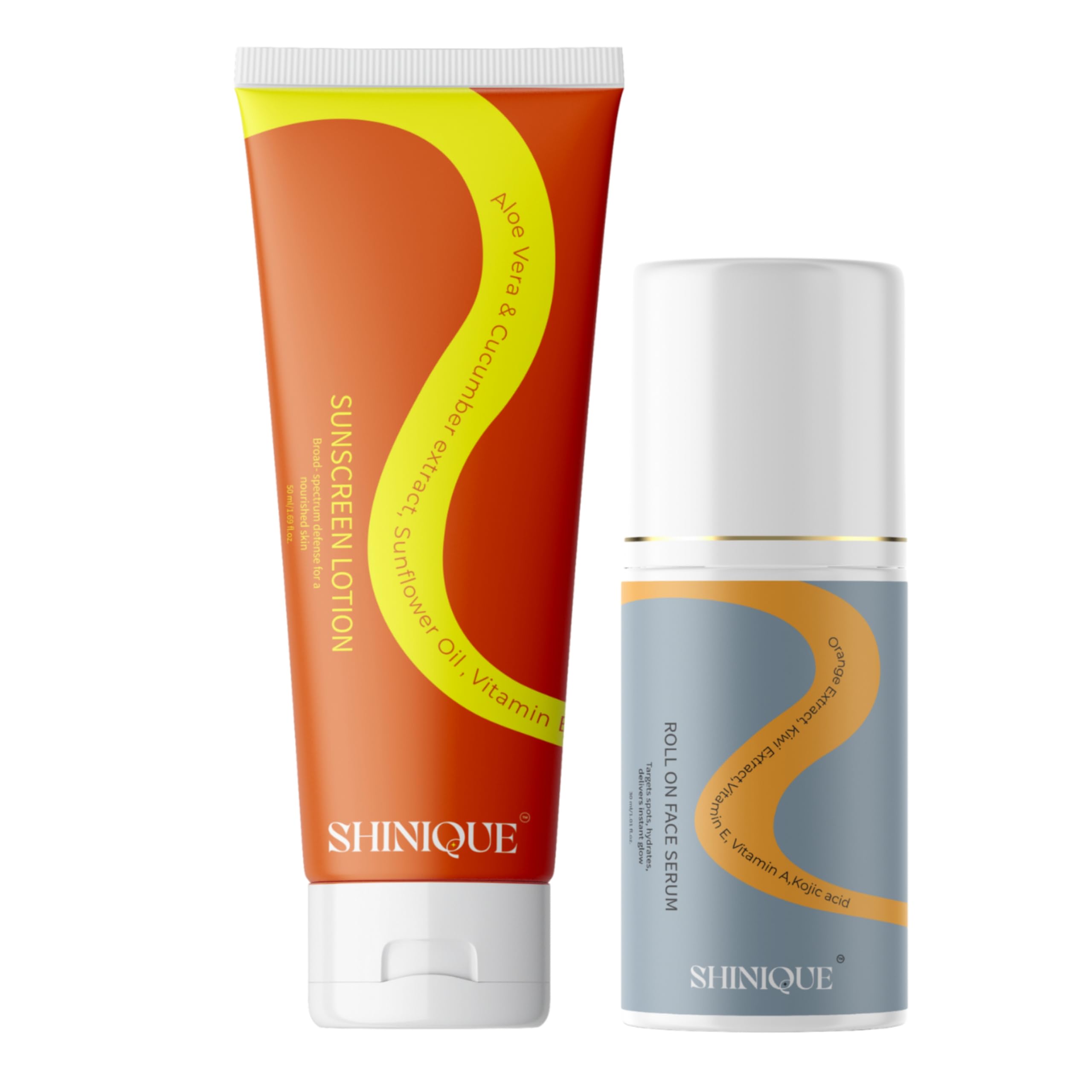 Protect and Brighten Duo | SunSlay Sunscreen Lotion (50ml) + RadianceRoll Roll-On Face Serum (30ml) | Broad Spectrum UV Protection, Even Tone and Radiance Boost | Skincare Combo | For All Skin Types-image-32
