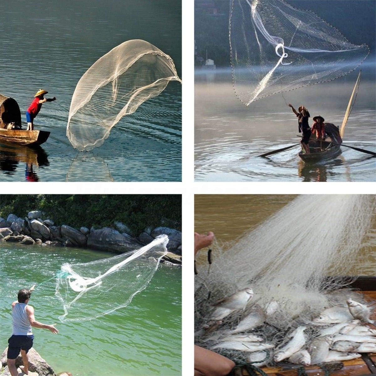 Rezzaglio da Pesca Retino da Pesca, retino con piombi in Zinco for impieghi gravosi, Maglia 3/8 di Pollice