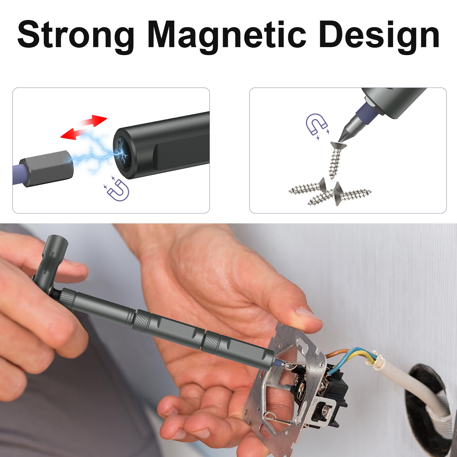 Juego de destornilladores de trinquete, juego de destornilladores magnéticos 42 en 1 con mango en T, juego de destornilladores de bricolaje, juego de accionamiento magnético de múltiples brocas