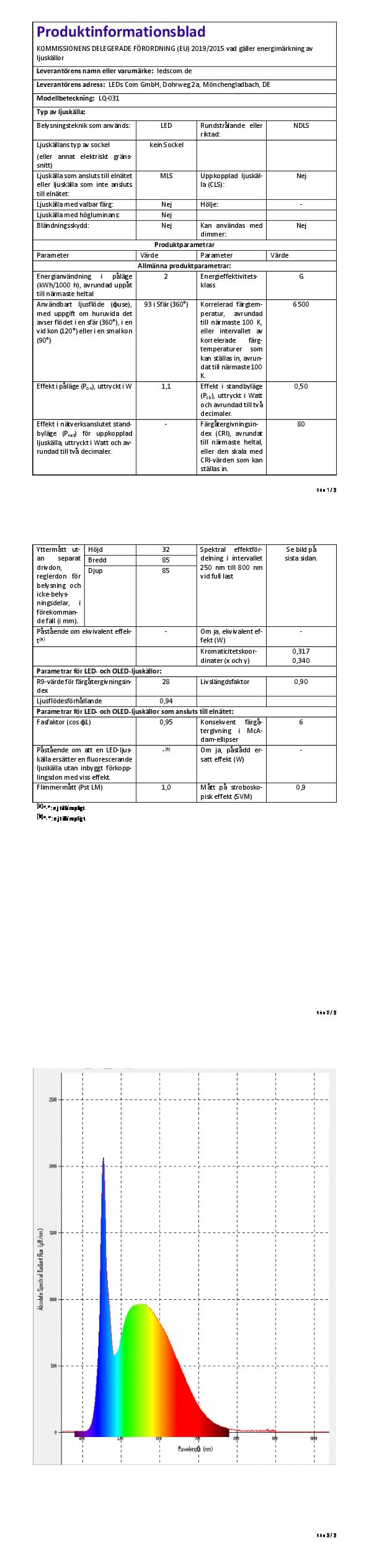 ledscom.de 8x LED Treppenlicht/Wandeinbauleuchte FEX für innen und außen, rund, 85mm Ø, kaltweiß