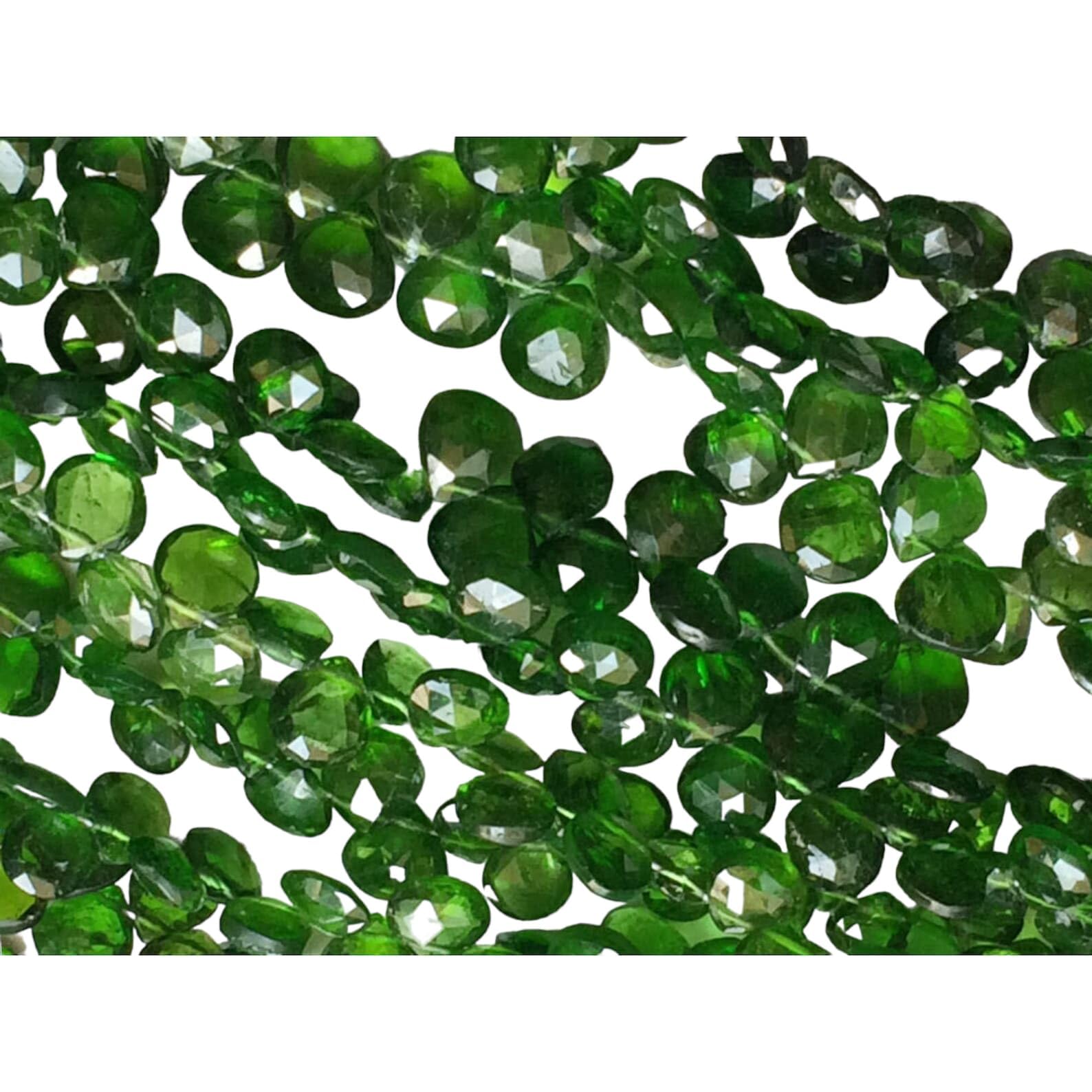 Perles de cœur tourmaline verte et diopside 5mm pour fabriquer un cadeau unique - 8