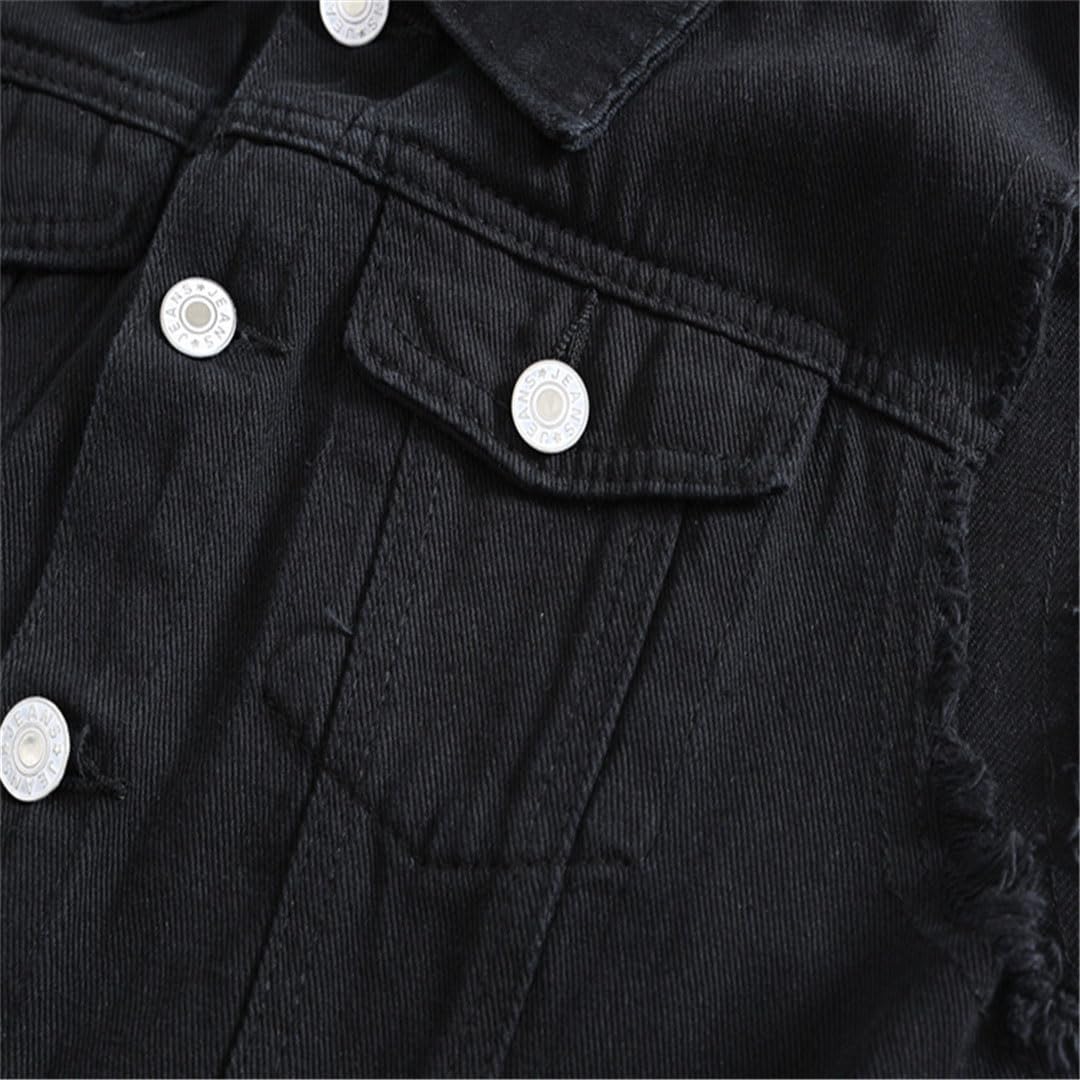 Gilet da uomo senza maniche in denim tinta unita giacca da cowboy slim fit monopetto jeans streetwear gilet