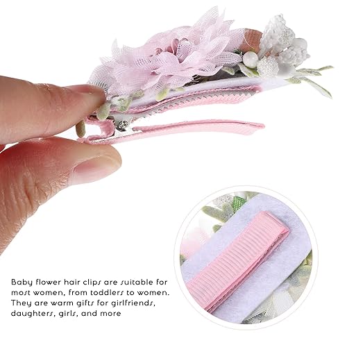 Miniatura 2 de 9 pinzas para el pelo de flores artificiales con rosas y pasadores florales para boda, playa, fiesta, accesorios para el cabello para mujeres y niñas