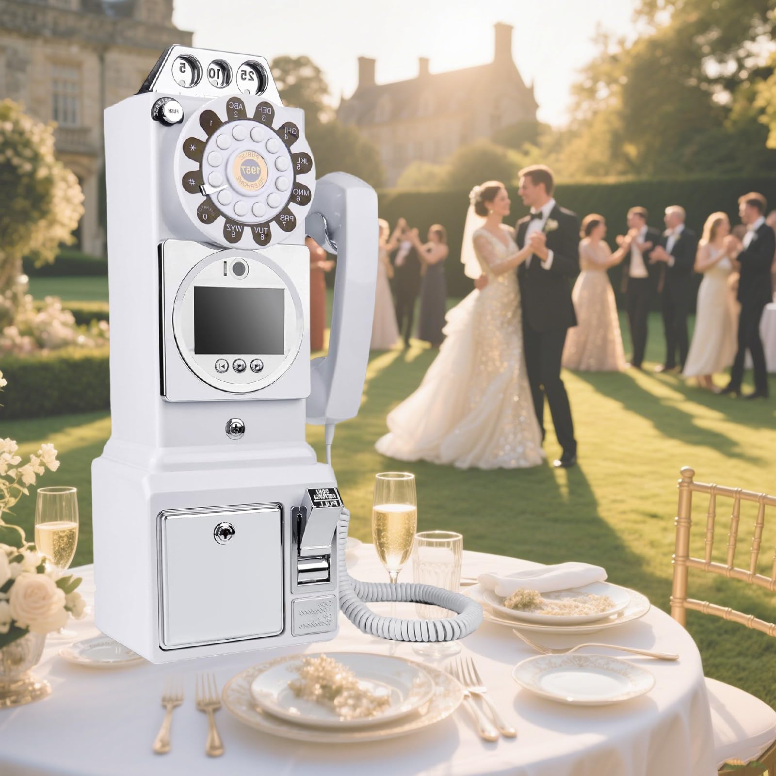SENJINGHUA Wedding Phone Video & Audio Guest Guestbook, Video Audio Guest Book Wedding Phone, 1080P HD Leave a Video Message Phone, Customized Video Messages,32G