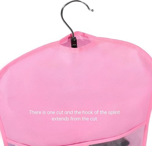 Miniatura 7 de Bolsas de almacenamiento para peluca con colgador - Soporte de extensión de cabello para peinar - 3PCSROSA