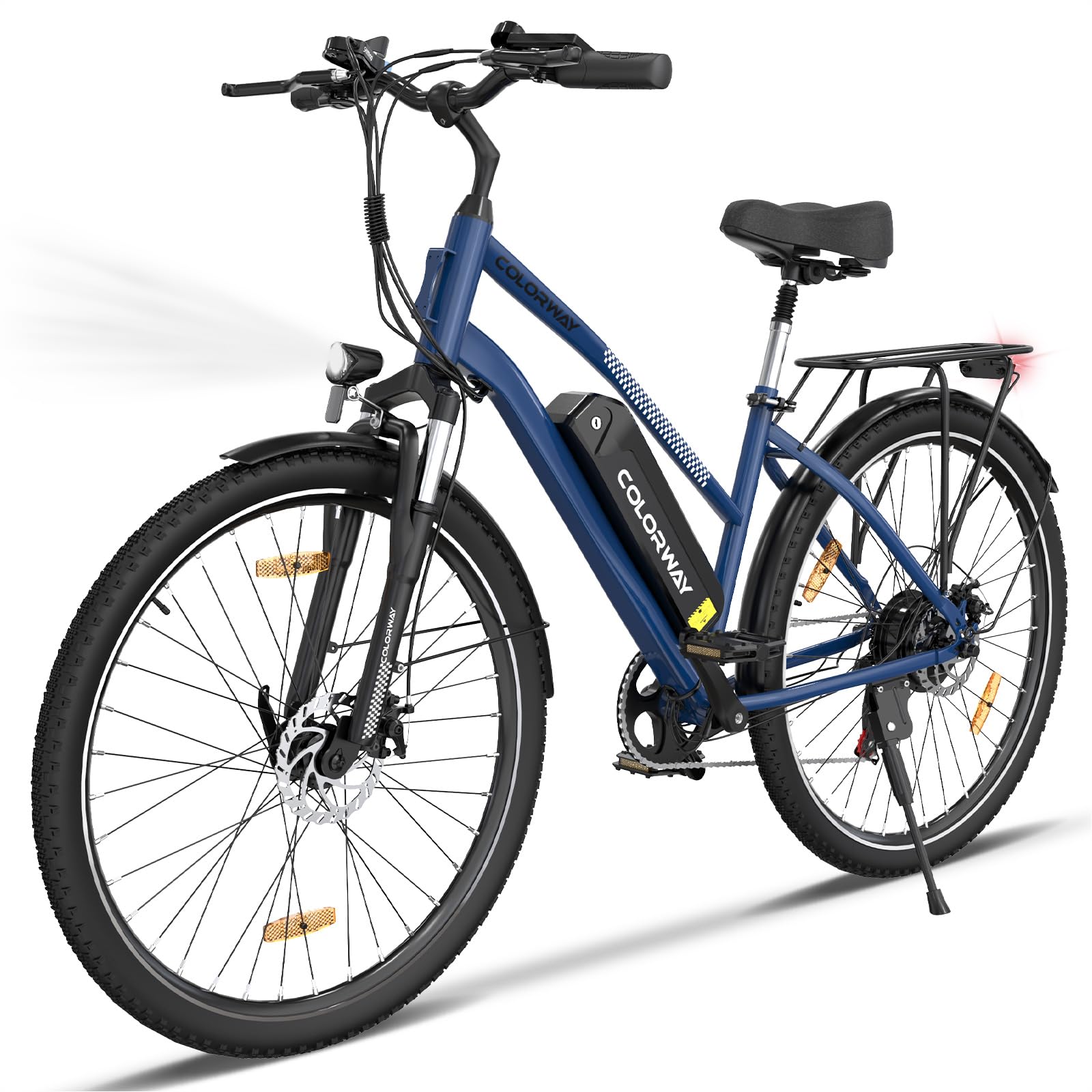 COLORWAY Bici Elettrica Uomo e Donna, Pneumatici da 28 pollici, Mountain Bicicletta  Elettrica, 250W/36V/15AH, freni a doppio disco, due modalit� di guida,7  velocit�, autonomia fino a 45-100KM : Amazon.it: Sport e tempo