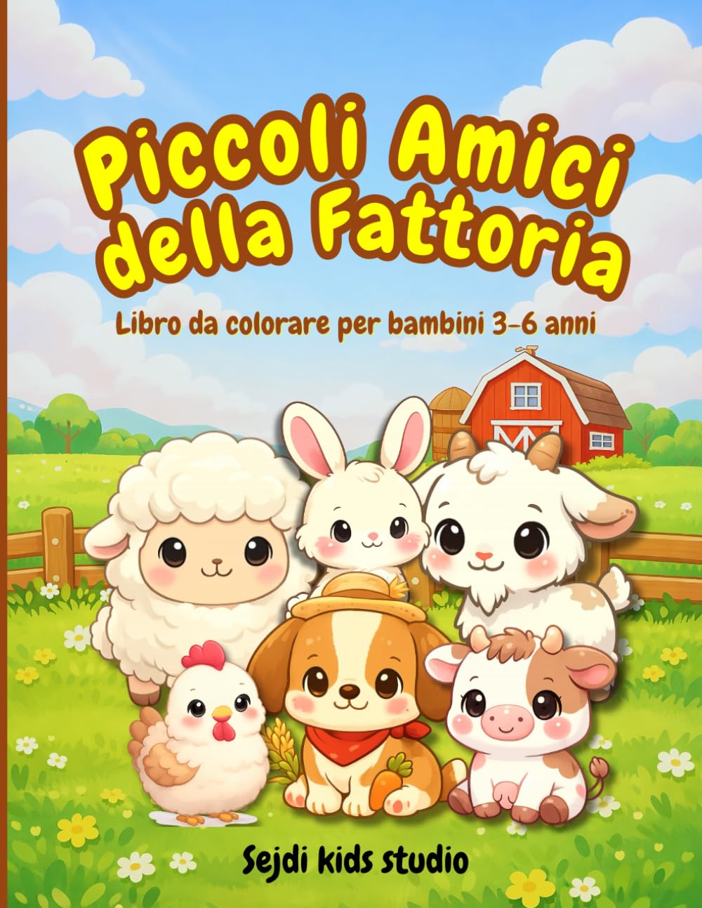 Piccoli Amici della Fattoria: Libro da colorare per bambini 3–6 anni