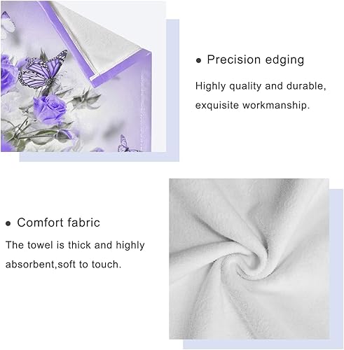 Miniatura 9 de Juego de 3 toallas de baño, 1 toalla de baño, 1 toalla de mano y 1 toallita suave altamente absorbente para cocina, baño, playa, gimnasio, spa,