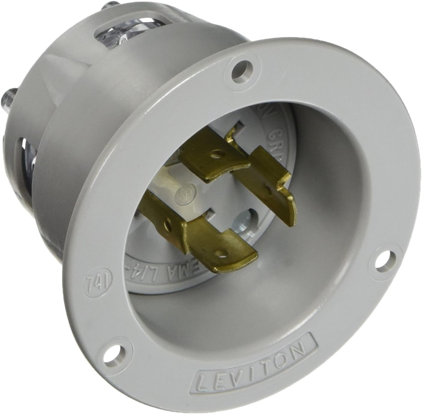 Leviton 2415 20 Amp, 125/250 Volt, Flanged Inlet Locking Receptacle