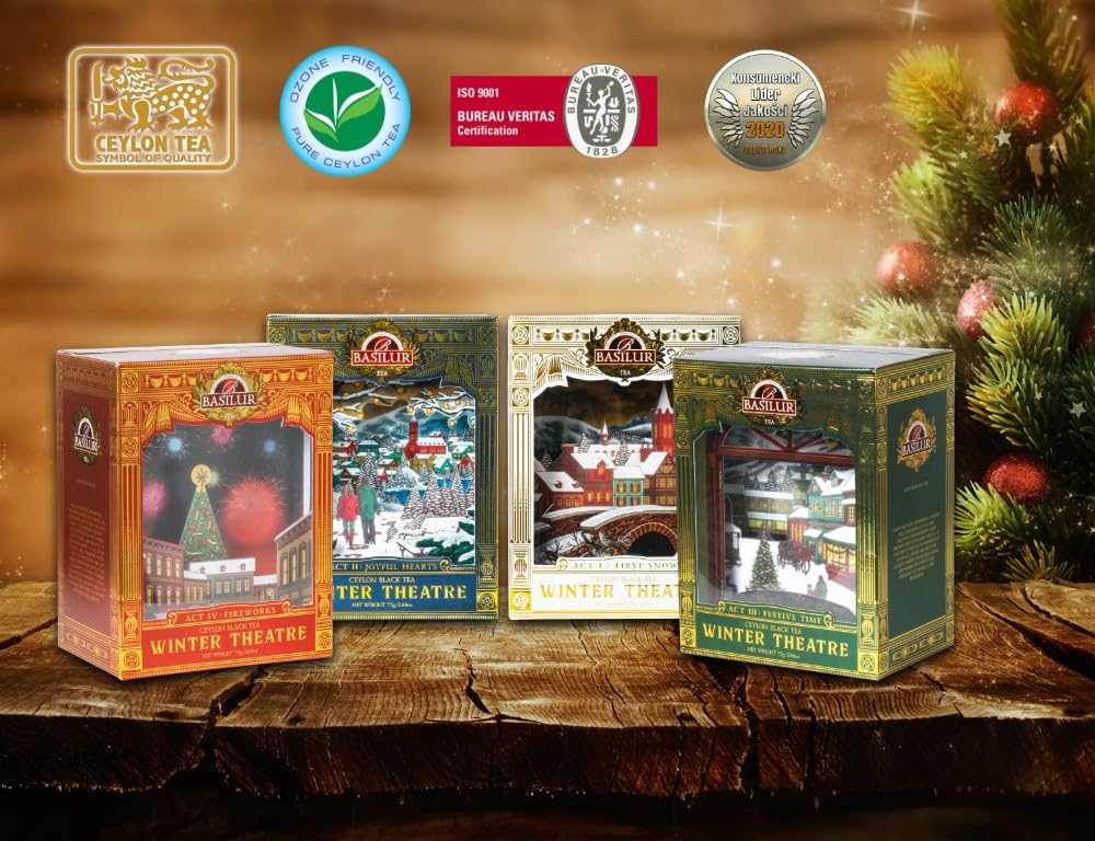 BASILUR Winter Theatre ACT IV - Czarna herbata liściasta, cejlońska Orange Pekoe 75g x6