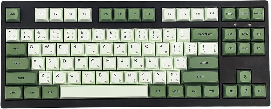 YMDK Matcha 3.0 Dye Sub ZDA PBT Keycap مشابه لـ XDA اليابانية الكورية الروسية للوحة المفاتيح المنقسمة MX 104 87 61 Melody 96 KBD75 ID80 GK64 68Only Keycap Matcha Japanese Kit 3.0