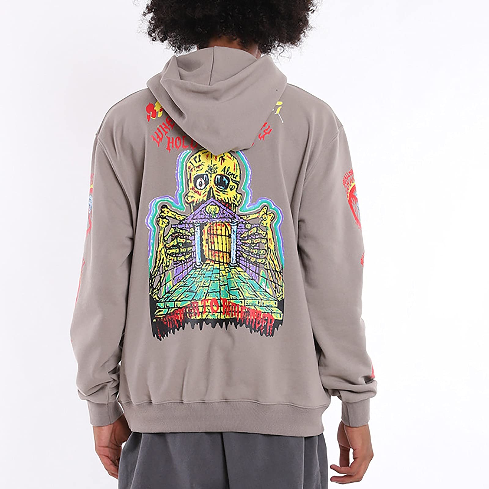 G&F Kanye Felpe con Cappuccio Hip Hop Maglione con Cappuccio Cotone Manica Lunga Maglione Moda Felpe (Color : Gray, Size : M)