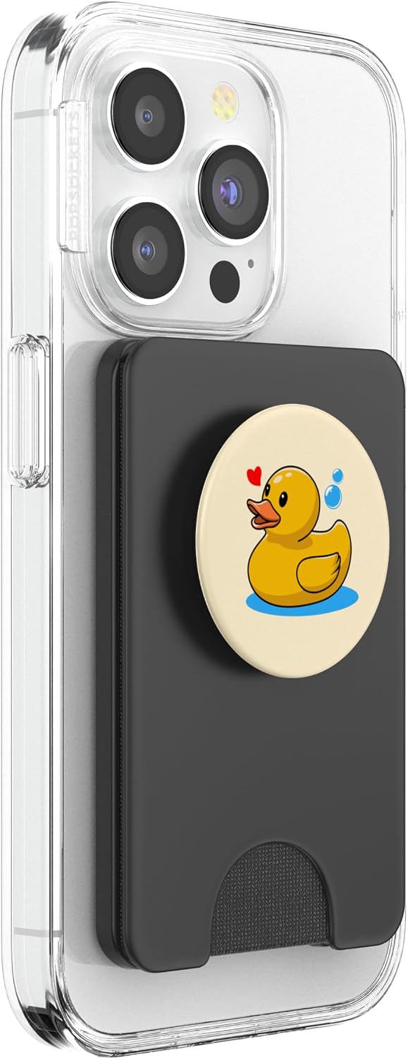 Cute Yellow Rubber Ducky Little Bath Toy Duck PopSockets PopWallet for MagSafe image 4