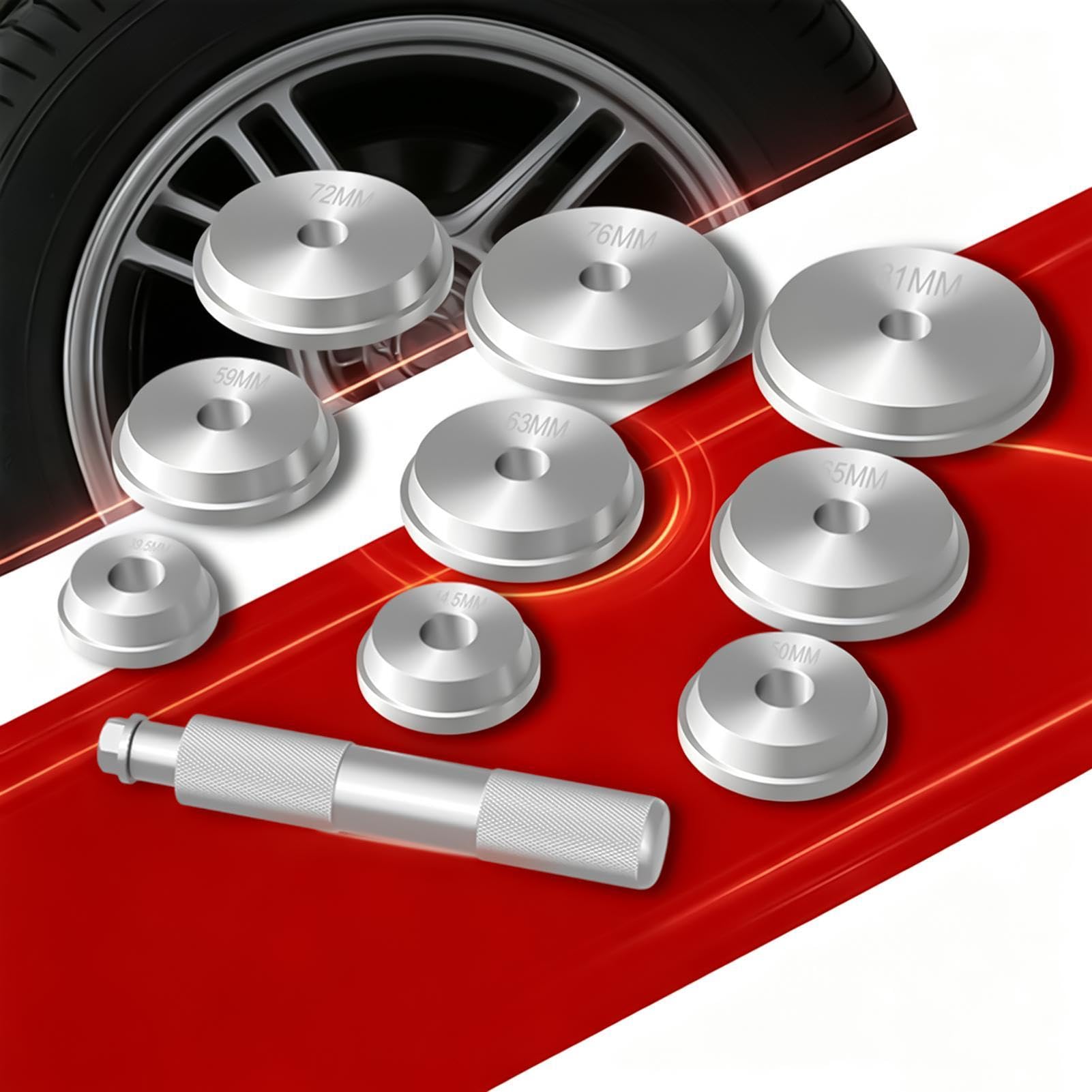 Attrezzi per cuscinetti ruote, impugnatura antiscivolo portatile in lega di alluminio | Set di driver per guarnizioni del cuscinetto per tecnici, SUV, camper, berlina, camion, garage, officina di riparazione auto