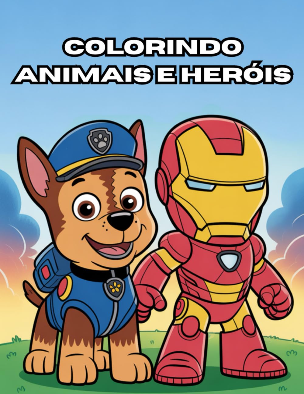 Colorindo Animais e Heróis: Livro de Colorir Infantil