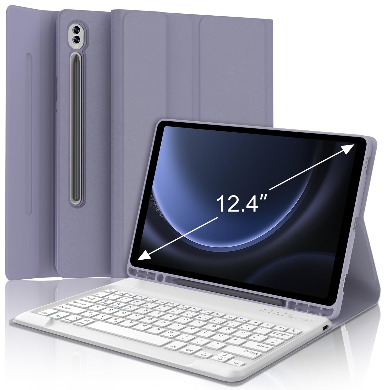 WAVATA Tastatur für Samsung Galaxy Tab S10 FE+ Plus 13.1 Zol