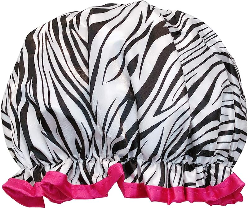 Touca de banho reutilizável allydrew para cabelos longos, Zebra, 1 unidade