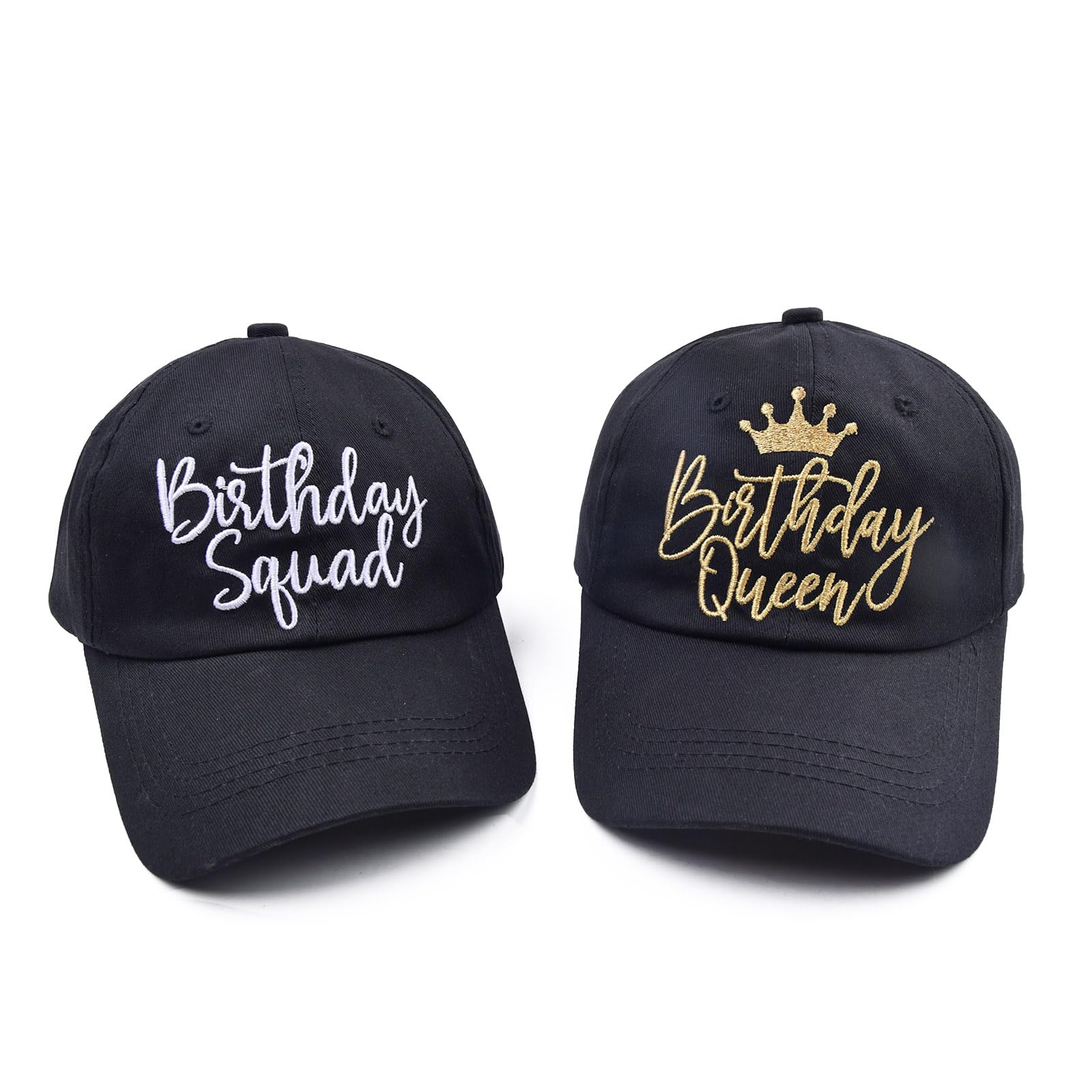 Birthday Party Hats Funny Birthday Queen Squad Embroidery