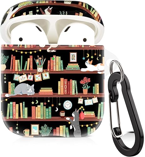 Miniatura 8 de Cutebricase Funda para Airpods, diseño de girasoles, funda protectora rígida para Apple AirPods 2 y 1 con llavero compatible con carga inalámbrica