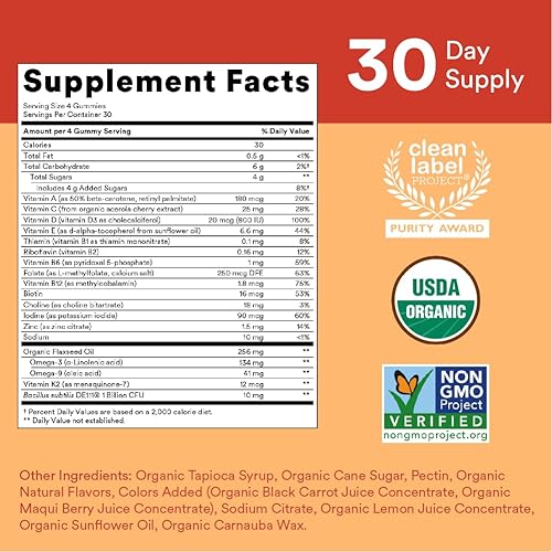 Miniatura 7 de SmartyPants Gomitas multivitamínicas para niños pequeños aceite de pescado Omega 3 (EPADHA), vitamina D3, C, vitamina B12, B6 y gomitas