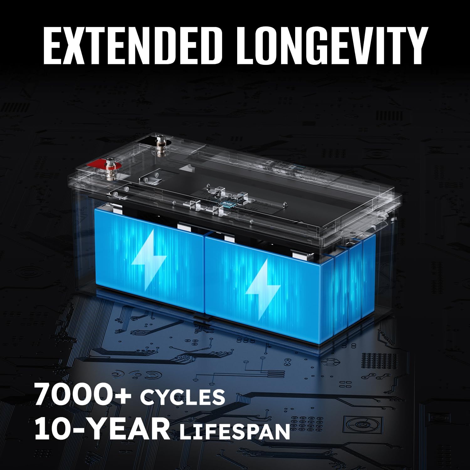 12V 300Ah LiFePO4 Battery, 3840Wh Heated Lithium Battery, 10-Year Lifespan, Ideal for RVs, High-Wattage Devices, Off-Grid Systems, and Home Backup Power