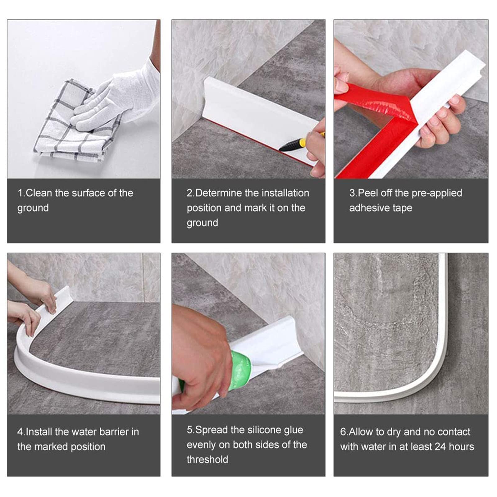 Mampara Ducha Plegable Barrera De Ducha De Silicona De 50-200M, Tapón De Agua Para Baño, Tira De Retención De Barrera De Agua, Tira De Sellado De Puerta De Separación Seca Y Húmeda