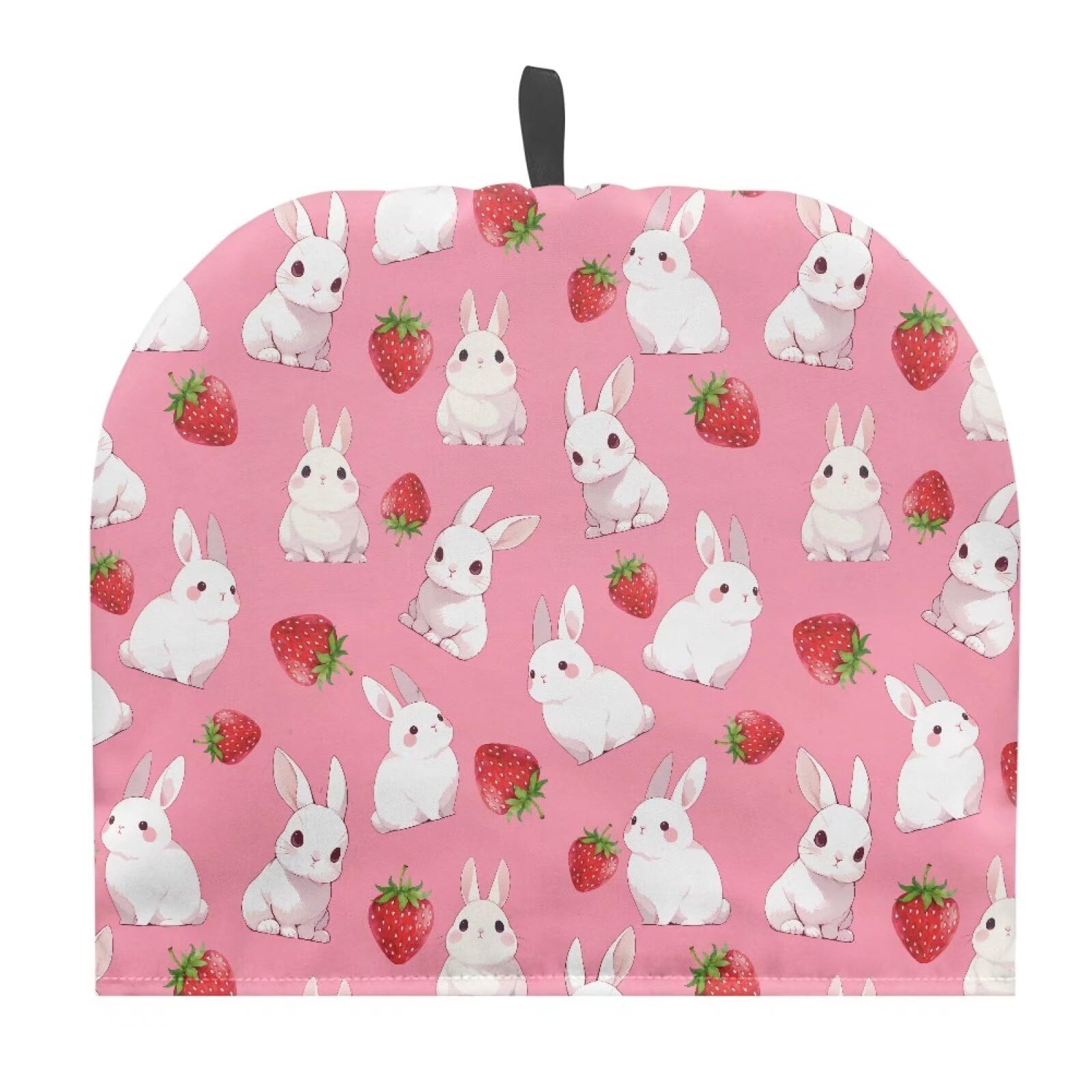 Drnuikhe Bunny Strawberry Tea Cosy for Teapot Easter Teapot Warmer Insulating Tea Cozy Reusable Teapot Cover for Kitchen Home Decorative Keep Warm Tea Pot Decor Durability Tea Set Protector