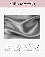 Vista 3 de Yanideer Funda de almohada de satén para cabello y piel, con banda elástica de viaje, fundas de almohada de satén de enfriamiento, funda de almohada