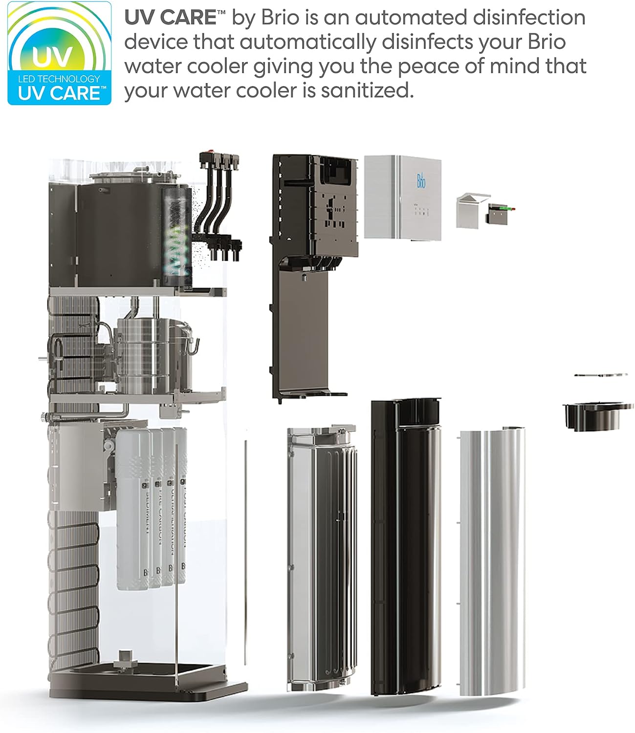 Brio Self Cleaning Bottleless Water Cooler Dispenser with 4- Stage Filters, UL/NSF/Energy Star, Stainless Steel, Point of Use Drinking Water Filtration, Hot, Cold, and Room Temperature