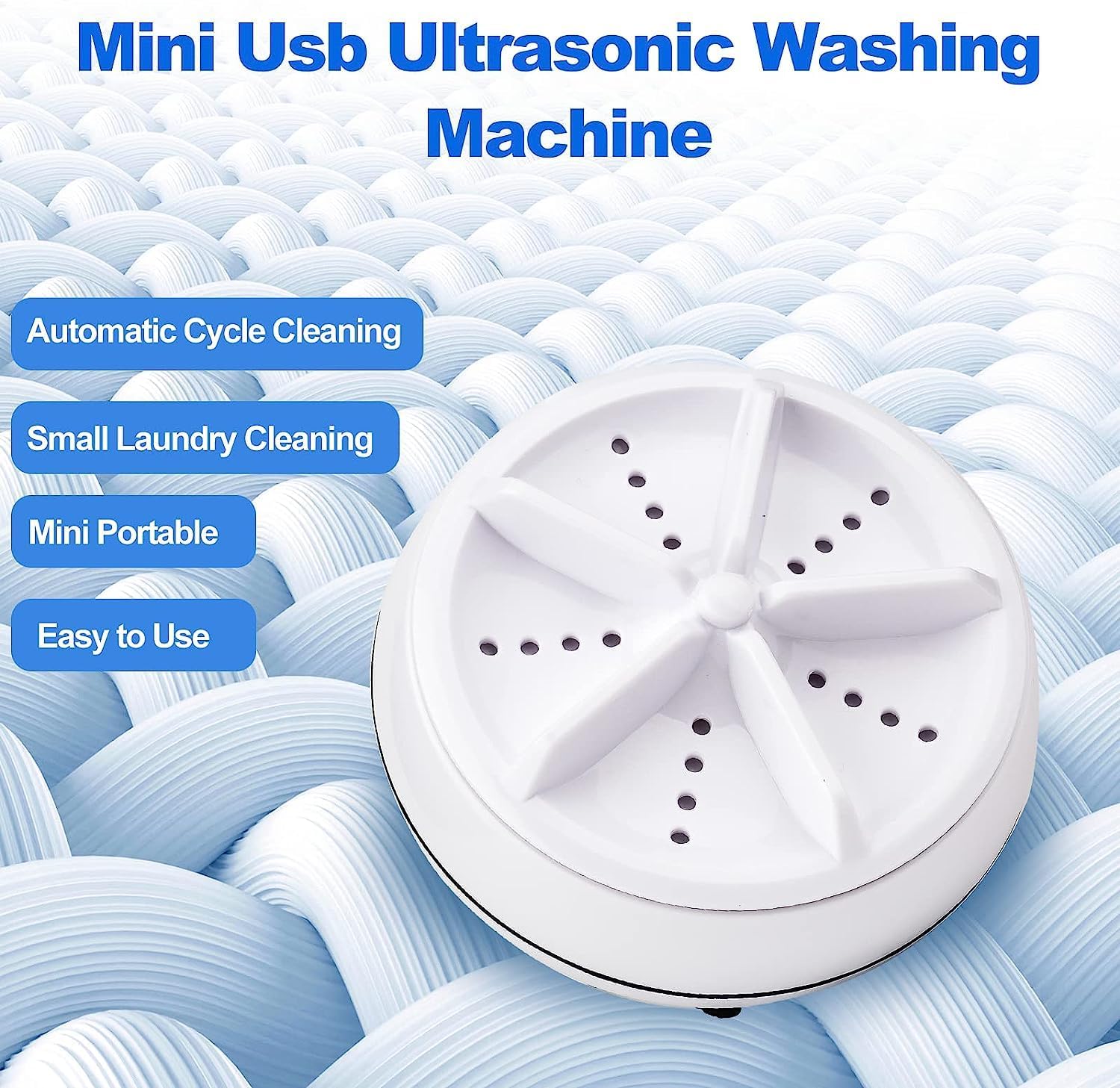 Portable Washing Machine, Mini Ultrasonic Washing Machine 3 in 1 Dishwashers Ultrasonic Waves Suitable for Home, Business, Travel, College Room, RV, Apartment (3.5IN)