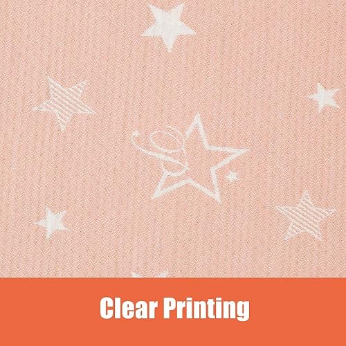 Miniatura 8 de Manta de algodón orgánico, transpirable y cálida, manta acolchada para niños y niñas, súper suave y ligera, 39 x 39 pulgadas, estrellas rosadas