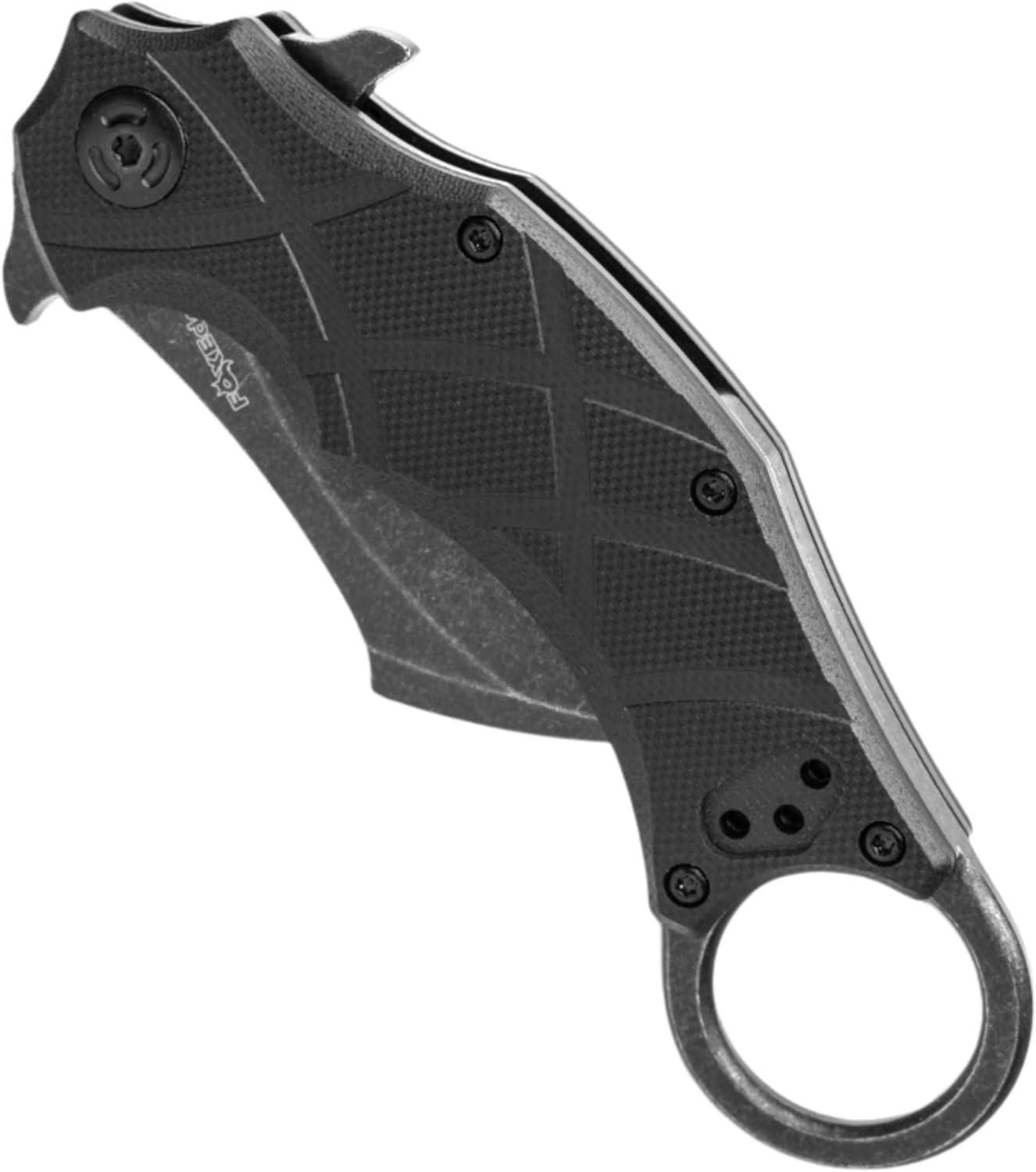 Fox Edge The Claw FE-016 Folding Knife 2.4in Stainless Steel Hawkbill Blade, Emerson Wave Quick-Deploy, G10 Handle, Liner Lock, Reversible Pocket Clip (Black)
