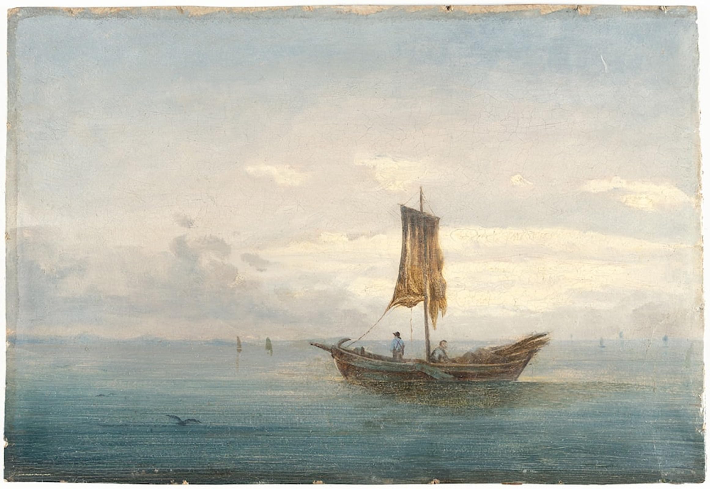 SERENDIPITP Vintage Picture Print on Canvas Wall Art Poster Fishermen At Sea by Carl Gustav Carus Artwork Print Poster for Wall Decor 60x90cm