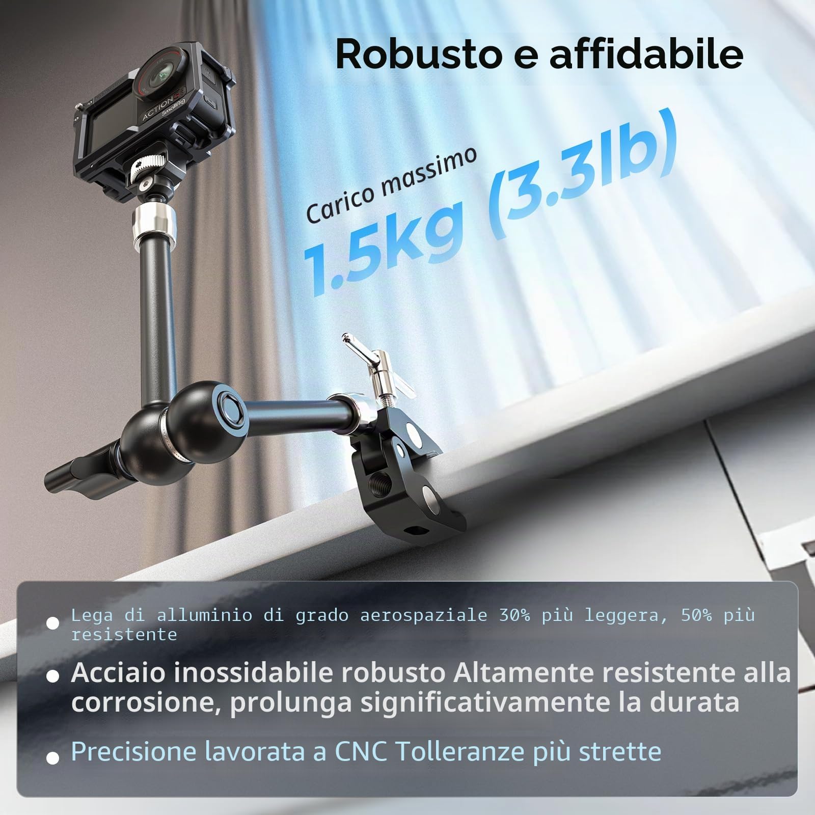 SMALLRIG Magic Arm 11" con Morsetto Granchio-5311