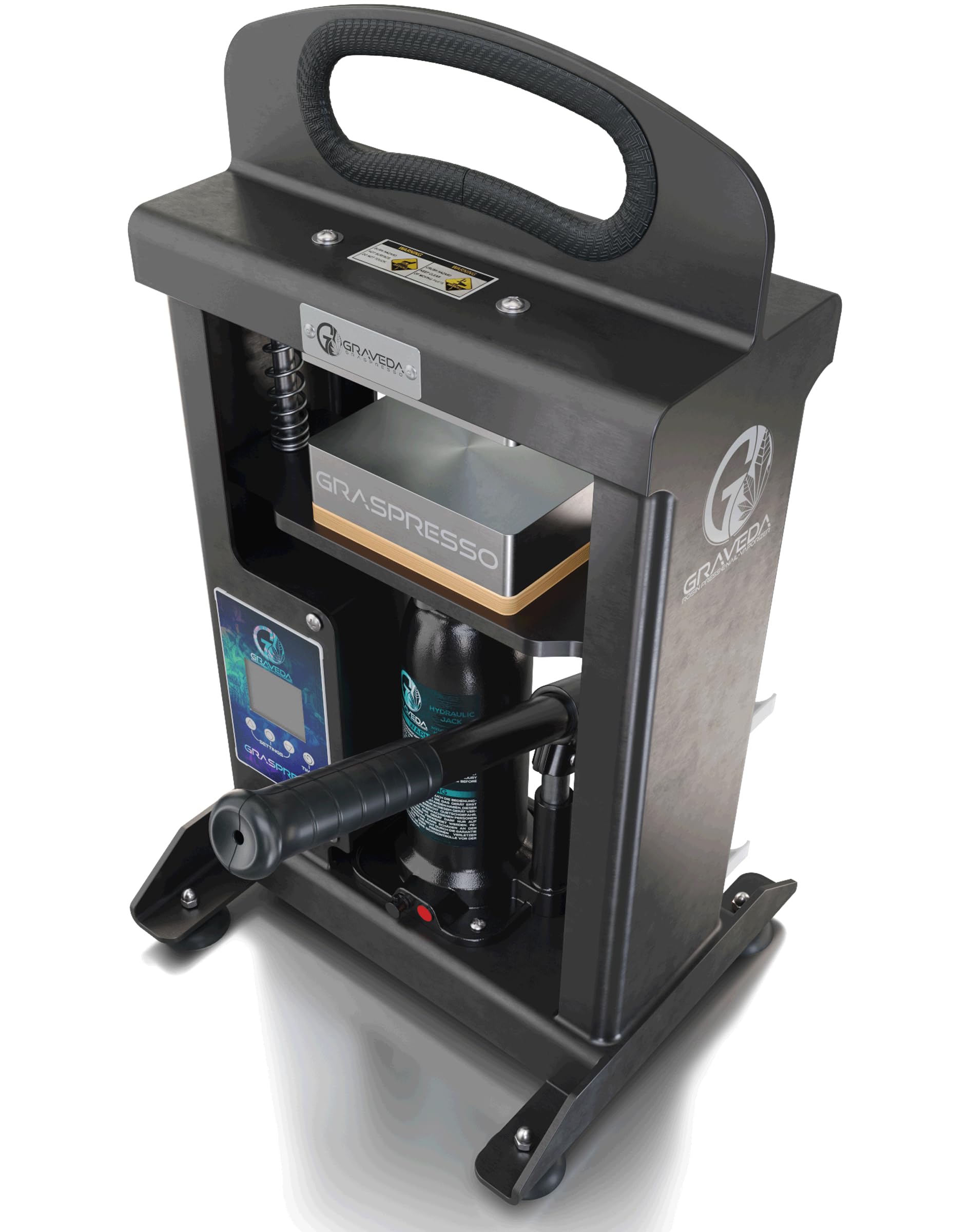 Graspresso 3T, Doppelseitige Heizung Extraktionsmaschine ohne Lösungsmittel, Rosin-Presse mit Zwei unabhängigen Temperatureinstellung, 3 Tonnen Druck, Präziser Controller, Platten 10x7,5cm