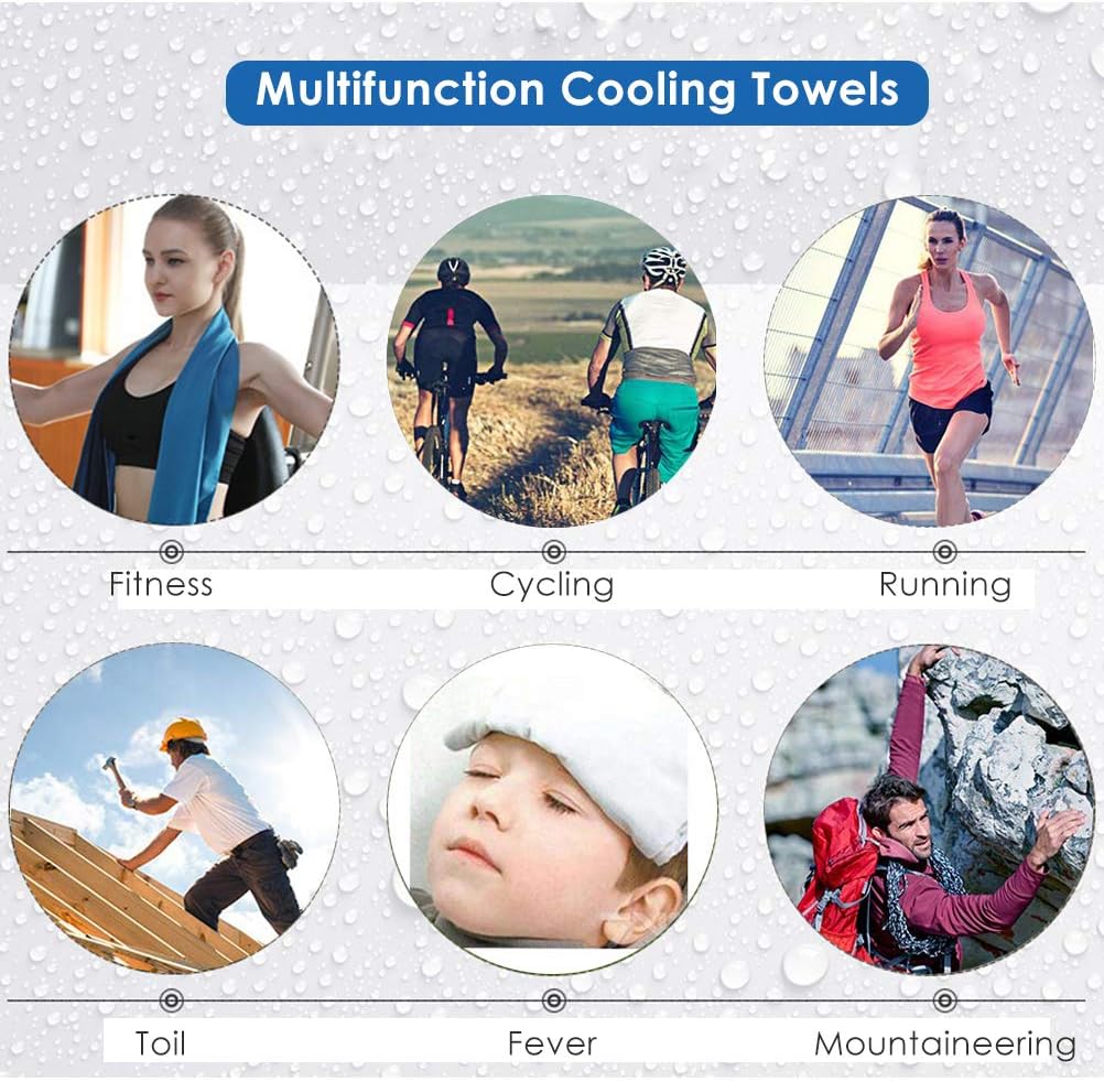 Cooling Towel, Ice Towel, Microfiber Cooling Towels for Neck and Face Athletes, Instant Cooling Chilly Towels -UPF 50+ Cooling Ice Towels for Sports, Workout, Fitness, Gym, Yoga, Camping