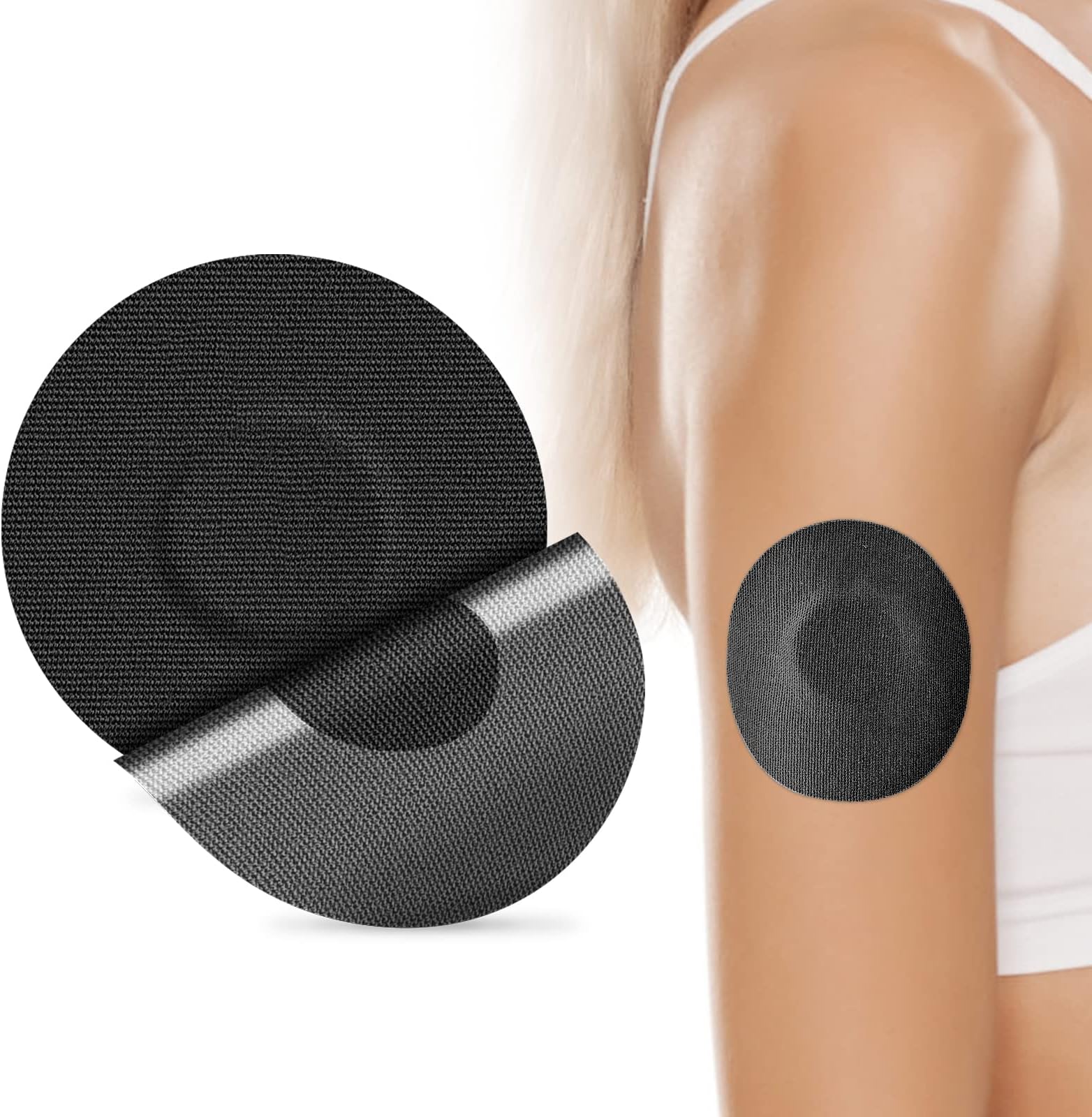 Freestyle Sensor Covers 25Pack Latex-Free Bandage Adhesive Patches for Libre 2/3 Waterproof Without Glue in The Center, Black