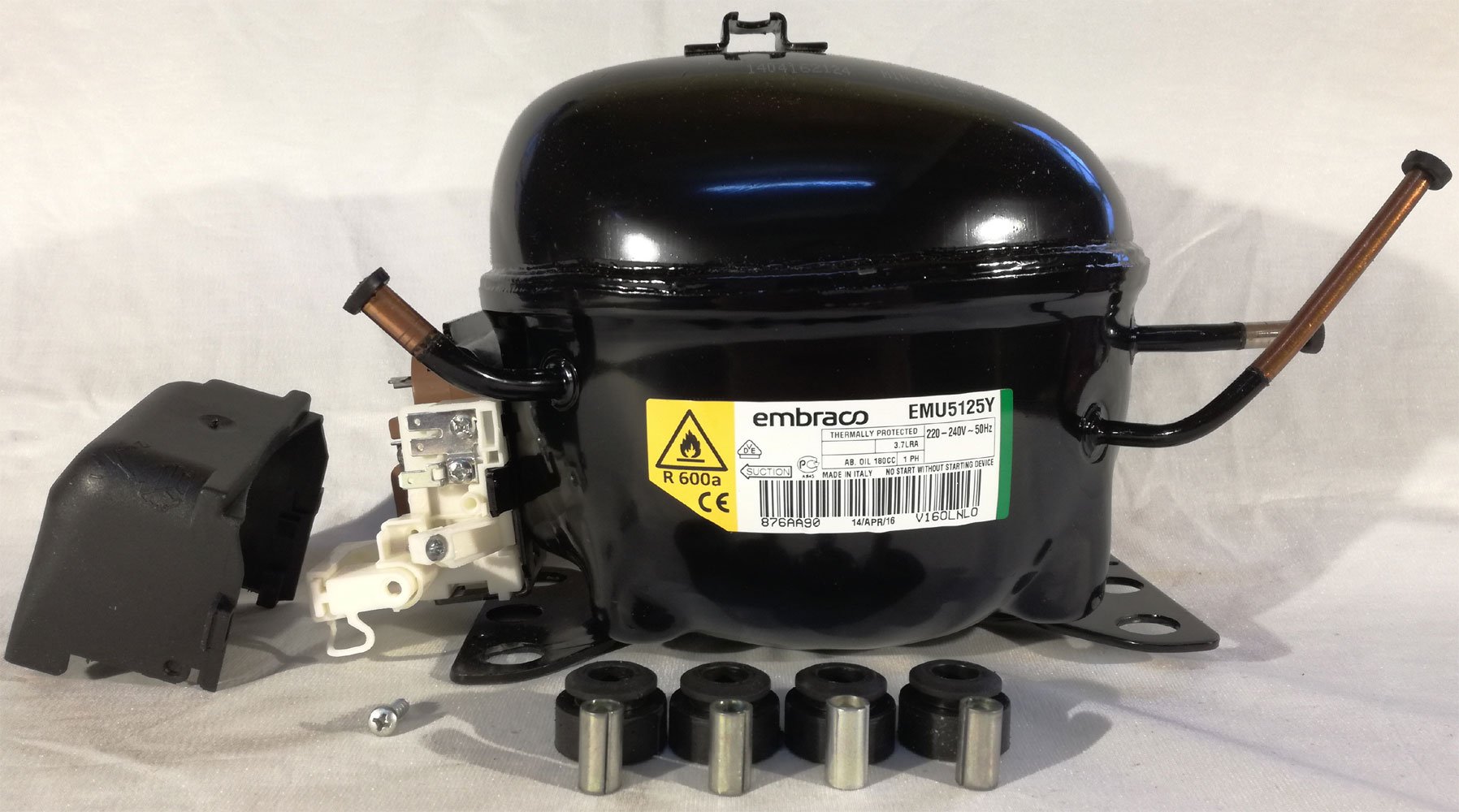 COMPRESSOR EMBRACO EMU5125Y 220-240 V 50 Hz 876AA67 R-600a RSIR-RSCR