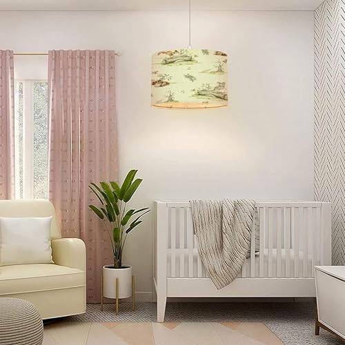 Miniatura 3 de EFTOWEL Lámpara colgante enchufable con diseño de acuarela pintada de bosques lindos animales de bebé con cable de enchufe, interruptor regulable de