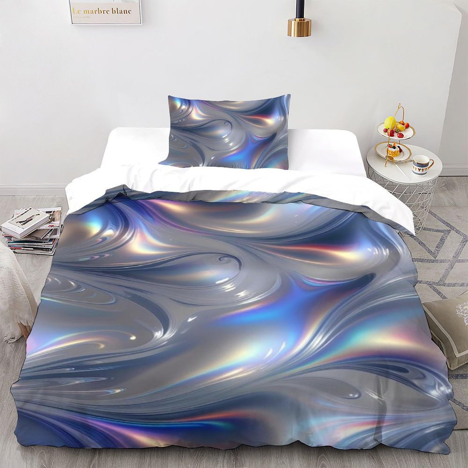 Ensemble d'impression 3D bleu argenté pour sublimer la chambre des ados et adultes