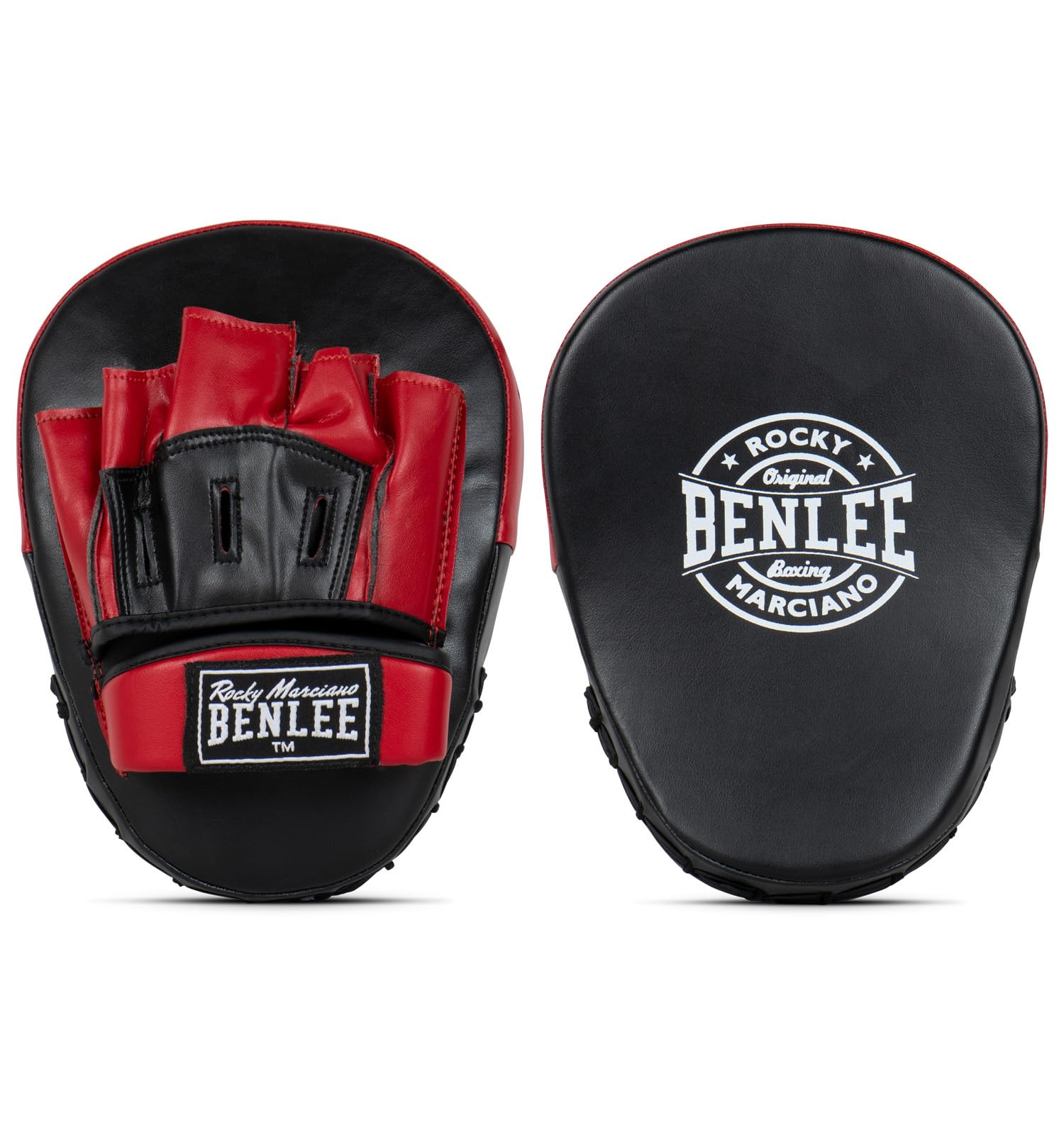 Benlee 199326/1503 Artificial Leather Hook and Jab Pads, One Size, Dewy Black/Red
