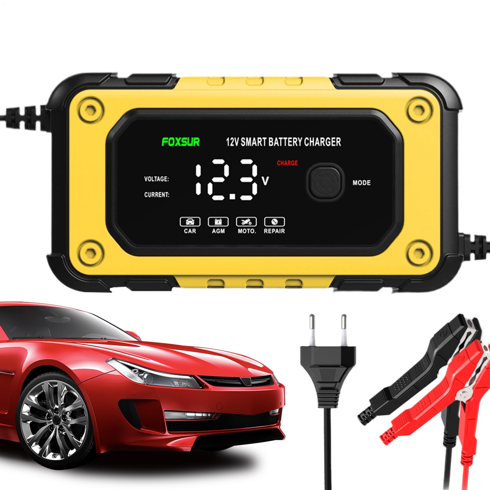 Battery Jumper Starter Portable, Jump Starter Power Pack, LCD Screen Powerful Engine Equipment 12V Device for Outdoor Roadside Garage Vehicle Motorcycle Truck