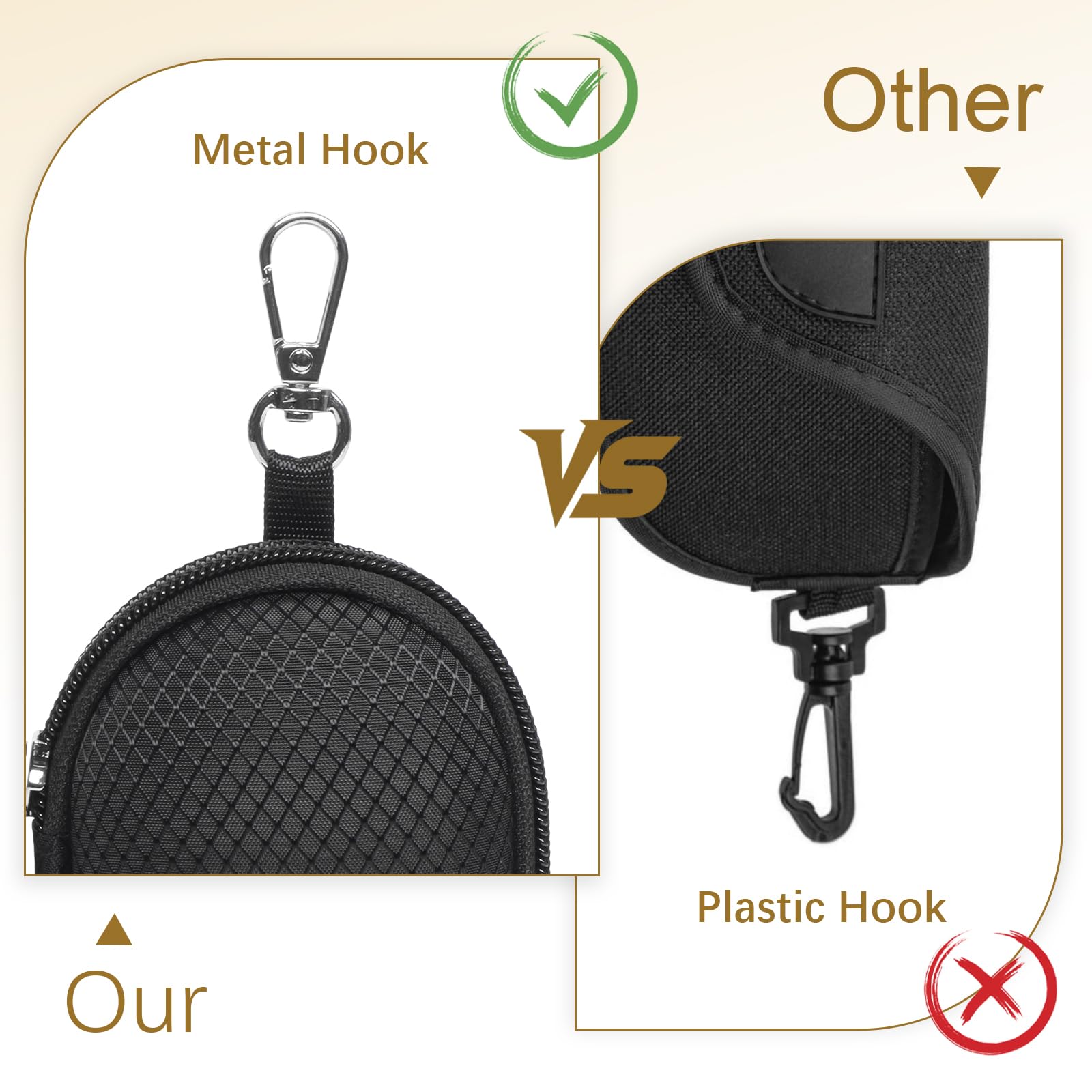 Bukere Funda para gafas con clip, gafas de sol de viaje portátiles con cremallera para mujeres y hombres